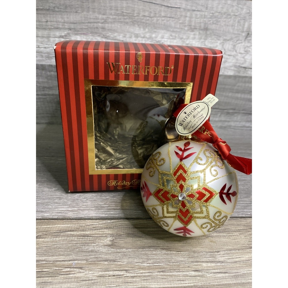 Waterford Holiday Heirlooms Glass 3" Ornament Elements Star Ball In Original Box